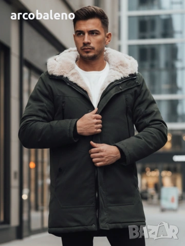 Мъжко зимно яке парка с качулка, 2цвята , снимка 3 - Якета - 53036768