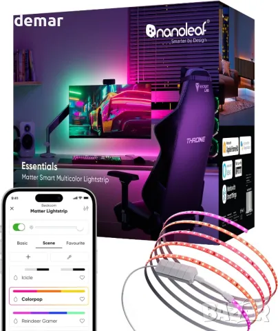 Nanoleaf Matter Wi-Fi 5M градиентна LED светлинна лента - 300 RGBIC адресируеми светодиода, снимка 1