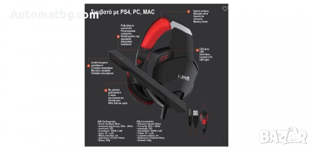 Геймърски слушалки с кабел, микрофон и LED светлини, Automat, снимка 2 - Bluetooth слушалки - 34129790