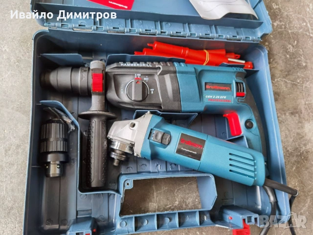 ПРОМОЦИЯ Перфоратор GrosMann 2-26 и ъглошлайф GrosMann 125mm с регулатор на обороти, снимка 3 - Други инструменти - 54218183