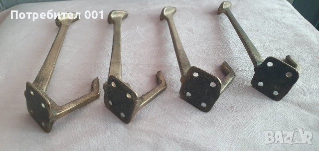 4 бр стари закачалки от бронз, снимка 3 - Антикварни и старинни предмети - 52957365