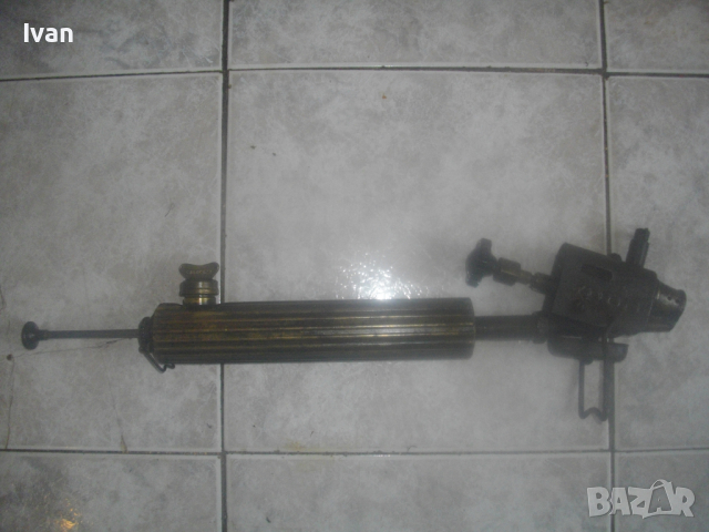 Бензинова Лампа Горелка Старо Качество НРБ-Завод "Хром"-Силистра-Отлично Състояние-Бронзова 43 см, снимка 3 - Други инструменти - 44682944