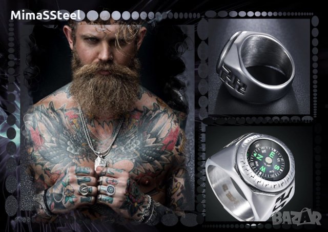 Стоманен пръстен , снимка 3 - Пръстени - 28333486