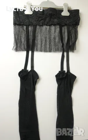 Calzedonia Special Edition L луксозни дамски чорапи с вградени жартиери и колан с мини пола, снимка 7 - Бельо - 49215135