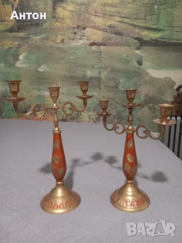 Свещници от месинг и дърво. Свещници от месинг. , снимка 4 - Други стоки за дома - 38829185