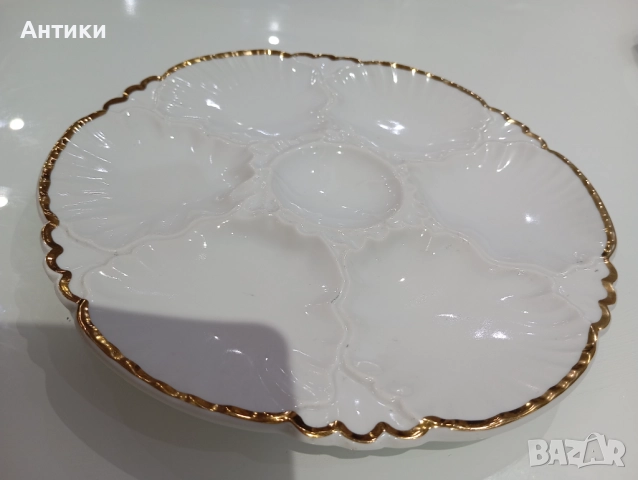 Порцеланово плато за стриди маркирано, снимка 5 - Чинии - 52642547