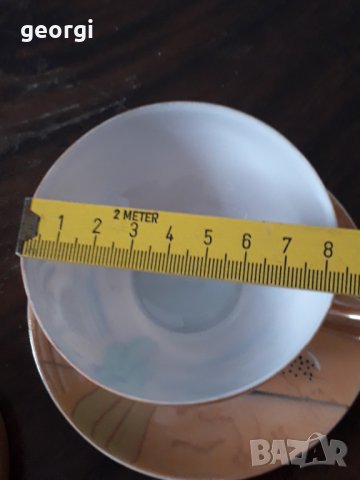 Две чаши за кафе с чинийки от фин китайски порцелан , снимка 8 - Чаши - 31863898