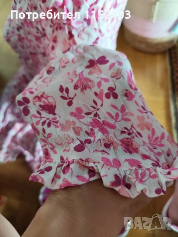 Esmara Рокля на цветя в бяло и розово, снимка 6 - Дрехи за бременни - 51383579