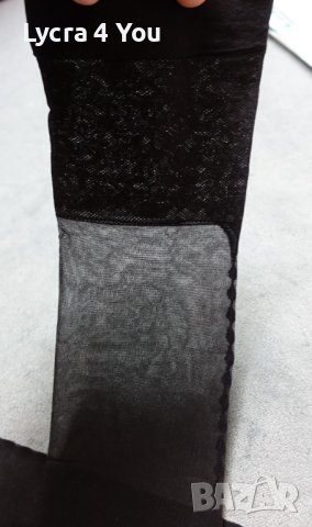 Antie M/L черни чорапи за жартиери с ръб отзад и красива дантела, снимка 9 - Бельо - 38652476