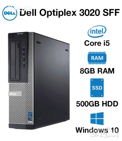Компютър Dell OptiPlex 3020 , Intel Core i3 4460  (3.2) GHZ , 8GB , 500GBHDD като нови , снимка 5 - Работни компютри - 32031895