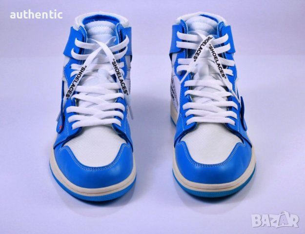 Nike Air Jordan 1 Off-White University Blue, снимка 5 - Маратонки - 36013219