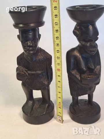 африкански свещници от абанос  22/2, снимка 6 - Декорация за дома - 49180914
