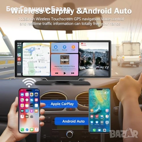 Нов Безжичен CarPlay Android Auto дисплей 10.26 с 4K и камера за паркиране, снимка 2 - Друга електроника - 53048130