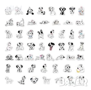 50 бр куче кучета далматнец самозалепващи лепенки стикери украса картонена торта ръчна изработка, снимка 3 - Други - 44376232