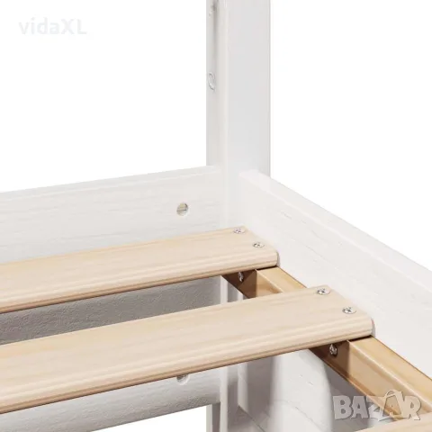 vidaXL Рамка за легло без матрак, бял, 120x190 см, борово дърво масив, снимка 10 - Спални и легла - 56146964