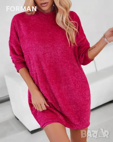 Цикламена рокля/туника 3ХЛ/4ХЛ размер , снимка 2 - Рокли - 48504878