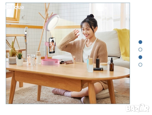 селфи ринг с огледало за грим и комплект държач за телефон със сейв, снимка 4 - Други - 52905222