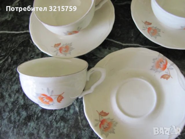 Порцеланови чашки за кафе -3 броя, маркирани, снимка 3 - Сервизи - 50419180