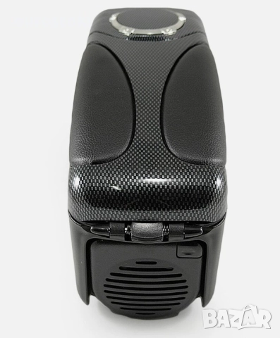 Rex carbon + 3G 48007 Универсален подлакътник за автомобили, с поставка за чаша,  черен с карбон