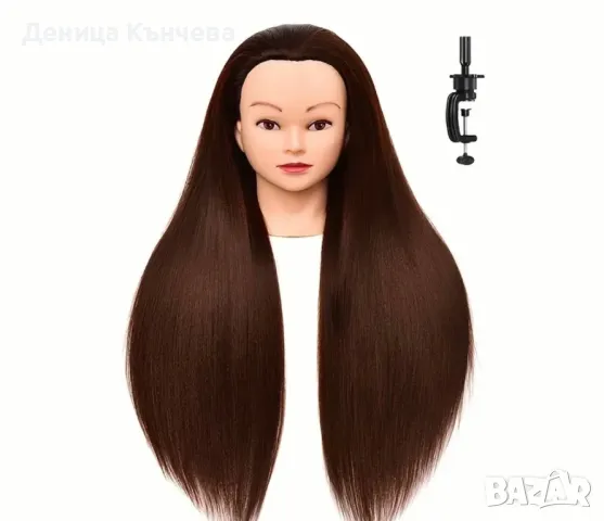 Тренировъчна глава с изкуствена синтетична коса, снимка 2 - Продукти за коса - 48525058