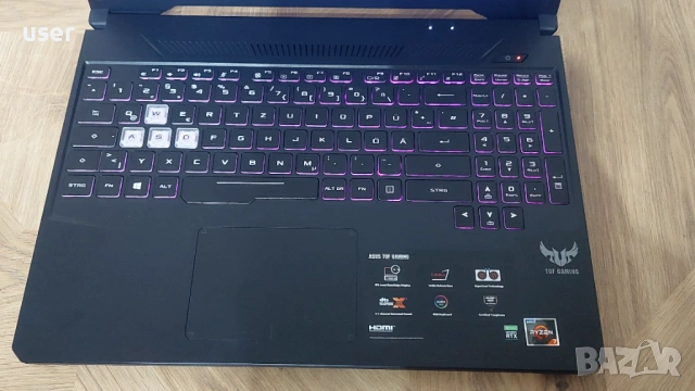 Геймърски лаптоп Asus TUF Gaming FX505DV 16GB RAM DDR4 Nvidia RTX 2060 6GB 512GB SSD Ryzen 7 3750H, снимка 3 - Лаптопи за игри - 52714839