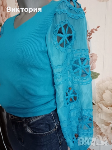 дамска блуза +дънки, снимка 2 - Блузи с дълъг ръкав и пуловери - 52901806