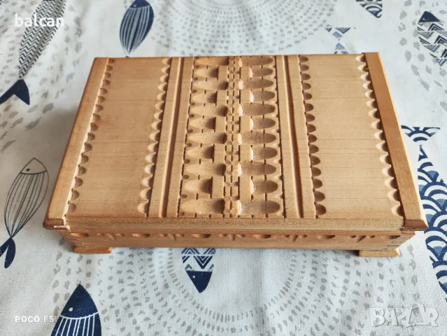 Дървена кутия за цигари. Дърворезба., снимка 2 - Декорация за дома - 49695273