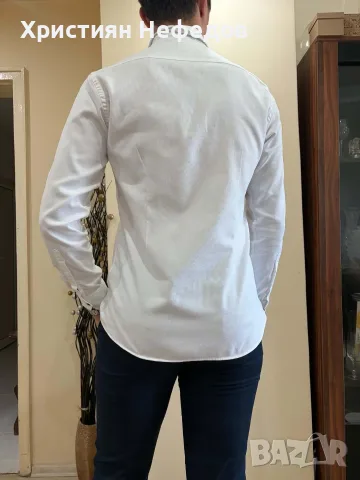 Бяла риза Zara Slim Fit, снимка 2 - Ризи - 56201010
