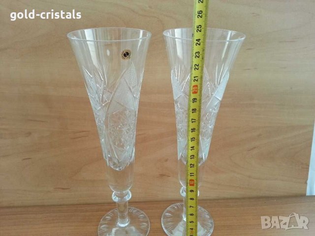 Сватбени кристални чаши, снимка 2 - Чаши - 29284799