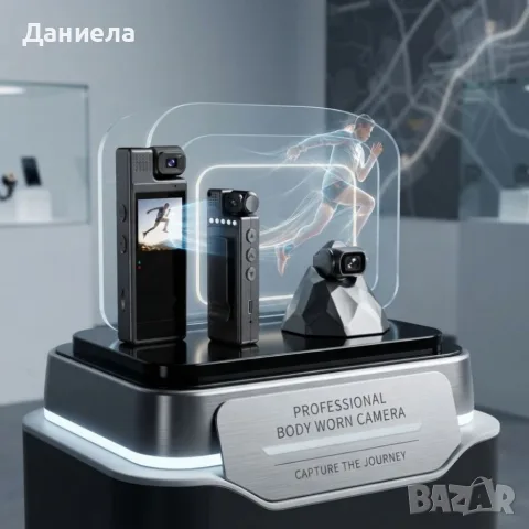Преносима Body камера 1080P Full HD с 1.3″ дисплей, въртящ се обектив 180°, нощно виждане и аудиозап, снимка 4 - HD камери - 55799583
