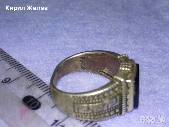 PETEK 925 Марков БУТИКОВ СРЕБЪРЕН ПРЪСТЕН СРЕБРО 925 РЪЧНА АРТизработка на ПЕТЕК с ЧЕРЕН ОНИКС 40648, снимка 4 - Пръстени - 42657126