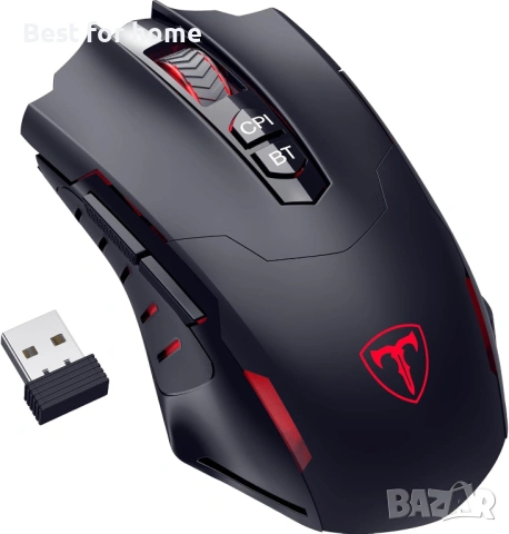 Безжична геймърска мишка RisoPhy PC400 с 8000 DPI, 2.4G и Bluetooth двойна връзка