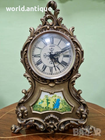 Прекрасен антикварен настолен каминен часовник , снимка 3 - Антикварни и старинни предмети - 53214260