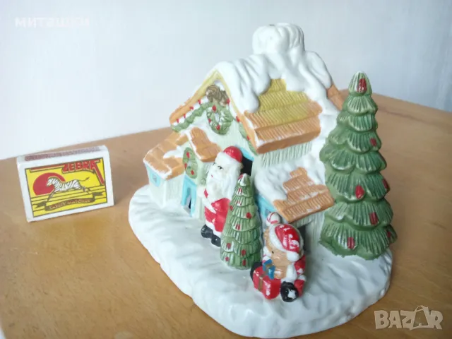 Порцеланова коледна къщичка със свещ, снимка 2 - Декорация за дома - 48401495