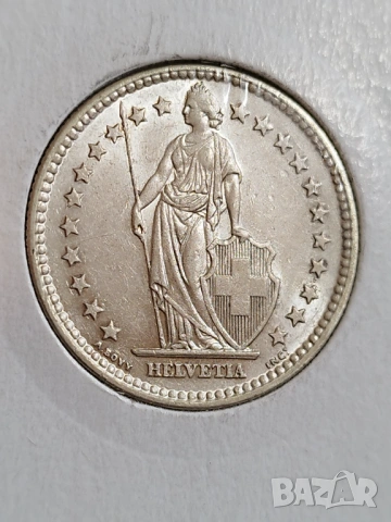 2 франка 1961г. Швейцария , снимка 2 - Нумизматика и бонистика - 53207041