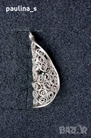 Сребърен медальон / колие - Берковски филигран проба 925 , снимка 2 - Колиета, медальони, синджири - 29395652