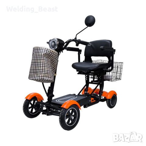 Инвалидна сгъваема четириколка MaxMotors 750W - orange, снимка 2 - Инвалидни колички - 44640859