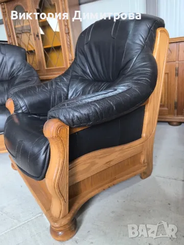 Комплект дивани - Естествена кожа, снимка 6 - Дивани и мека мебел - 49338615