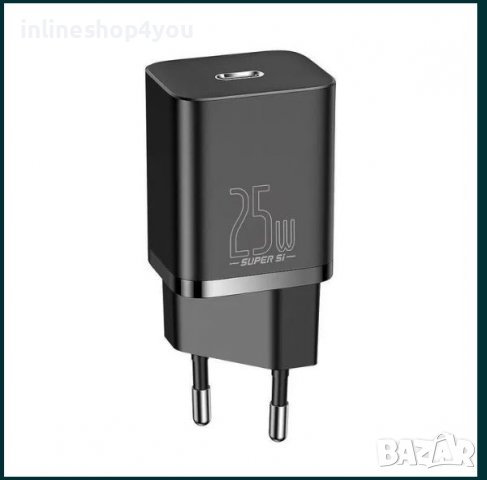 Baseus Super Si USB-C PD Wall Charger 25W Type-C - захранване, снимка 4 - Оригинални зарядни - 38976910