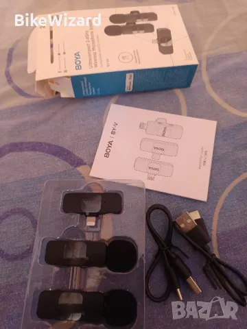 Boya by-V2 за iPhone iPad, 2.4GHz комплект безжични микрофони НОВИ, снимка 6 - Микрофони - 47277274