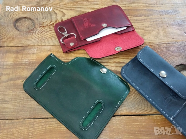 Ръчно изработен мъжки кожен аксесоар  за носене на колан.