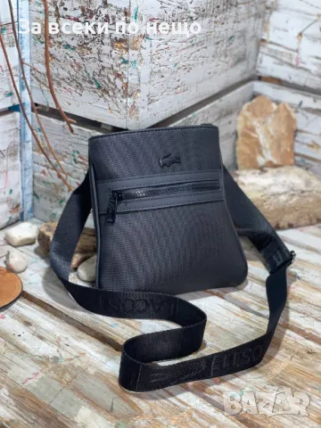 Мъжка черна чанта Tommy Hilfiger🔝Lacoste Код D963, снимка 2 - Чанти - 47318943