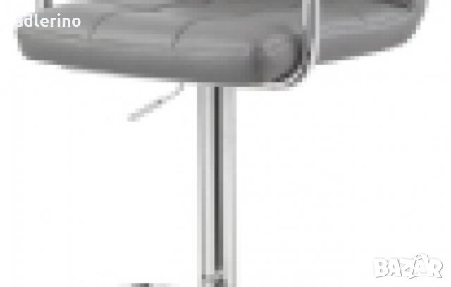  Комплект от 2 броя бар столове, изк. кожа, метал, подлакътник, въртящ, сив -2% Ново, снимка 2 - Столове - 34142048