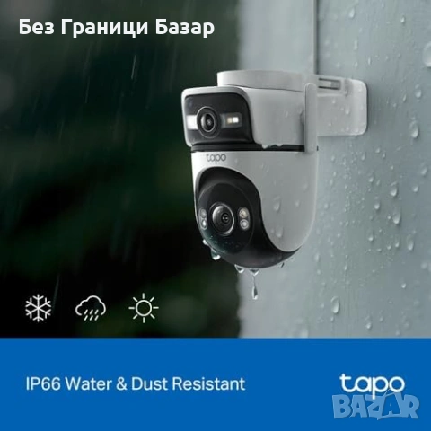 Нова Tapo 2K 3MP Dual Lens външна охранителна камера Alexa охрана дом, снимка 11 - IP камери - 53009261