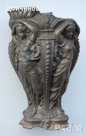 Антика, старинна ваза, скулптура, с фигури на Афродита, метална сплав., снимка 4 - Антикварни и старинни предмети - 37163579