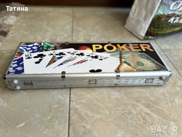 Комплект за покер в алуминиево куфарче, снимка 5 - Настолни игри - 54318991