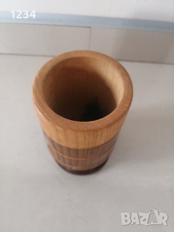 Дървена чаша  h 12.5 см. , снимка 2 - Други стоки за дома - 39888525