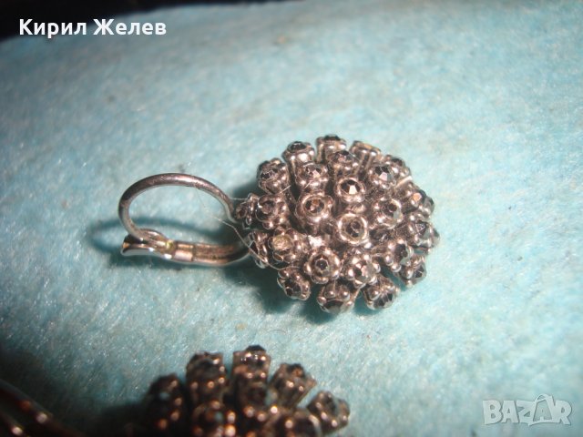 ПОСРЕБРЕНИ ФЛОРАЛНИ СКЪПОЦЕННИ АР НУВО ОБЕЦИ с МНОГО ФАСЕТИРАНИ МАРКАЗИТИ 26783, снимка 9 - Обеци - 34999413