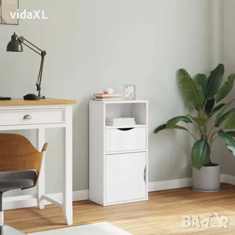 vidaXL Страничен шкаф с чекмедже ODDA White 40x24x79 cm, снимка 4 - Бюфети - 56147511