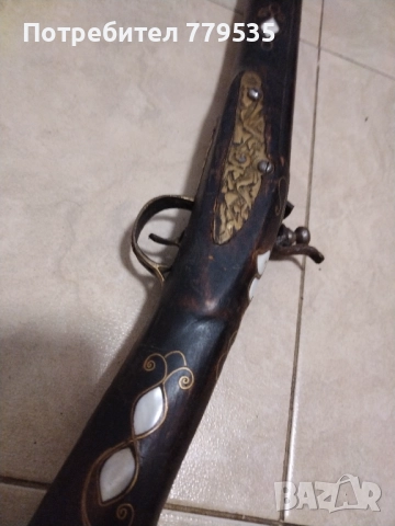 СТАРА РЕПЛИКА НА КРЕМЪЧНА ПУШКА, снимка 3 - Антикварни и старинни предмети - 52791849